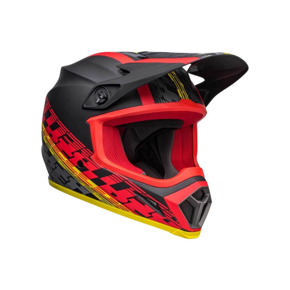CASCO OFF ROAD BELL MX-9 MIPS OFFSET NEGRO Y ROJO MATE