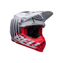 CASCO OFF ROAD BELL MOTO-9S FLEX SPRINT ROJO Y BLANCO MATE