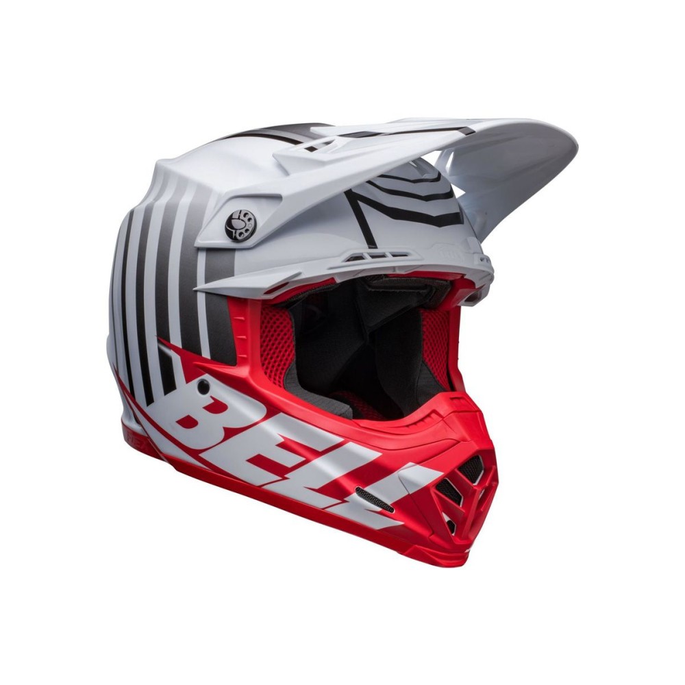 CASCO OFF ROAD BELL MOTO-9S FLEX SPRINT ROJO Y BLANCO MATE