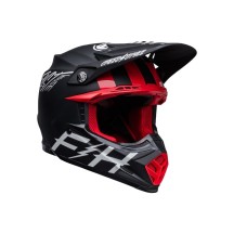 CASCO TODOTERRENO BELL MOTO-9S FLEX FASTHOUSE TRIBE NEGRO Y BLANCO MATE