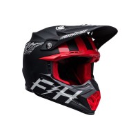 CASCO TODOTERRENO BELL MOTO-9S FLEX FASTHOUSE TRIBE NEGRO Y BLANCO MATE