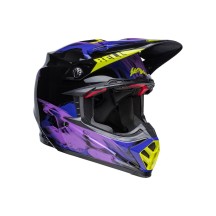 CASCO OFF ROAD BELL MOTO-9S FLEX SLAYCO NEGRO Y MORADO MATE
