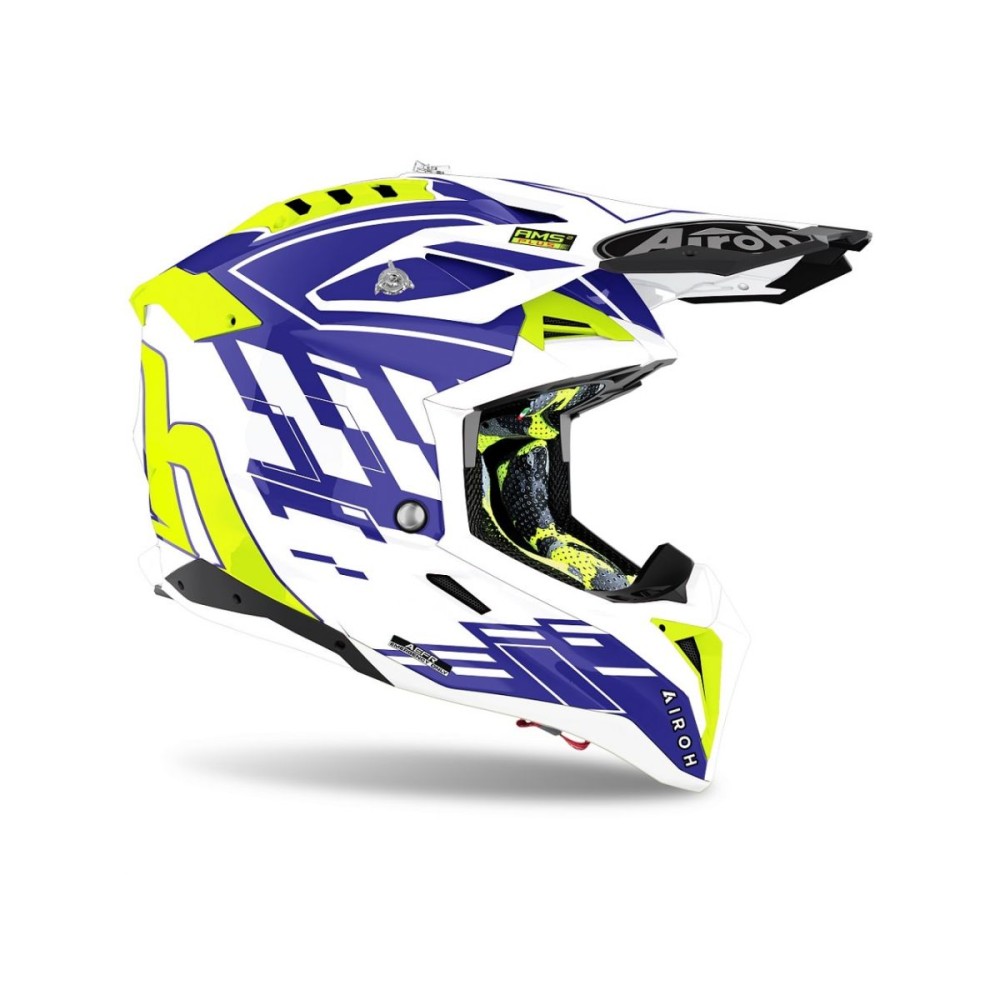 CASCO AIROH OFF ROAD AVIATOR 3 RAMPAGE AZUL BRILLO