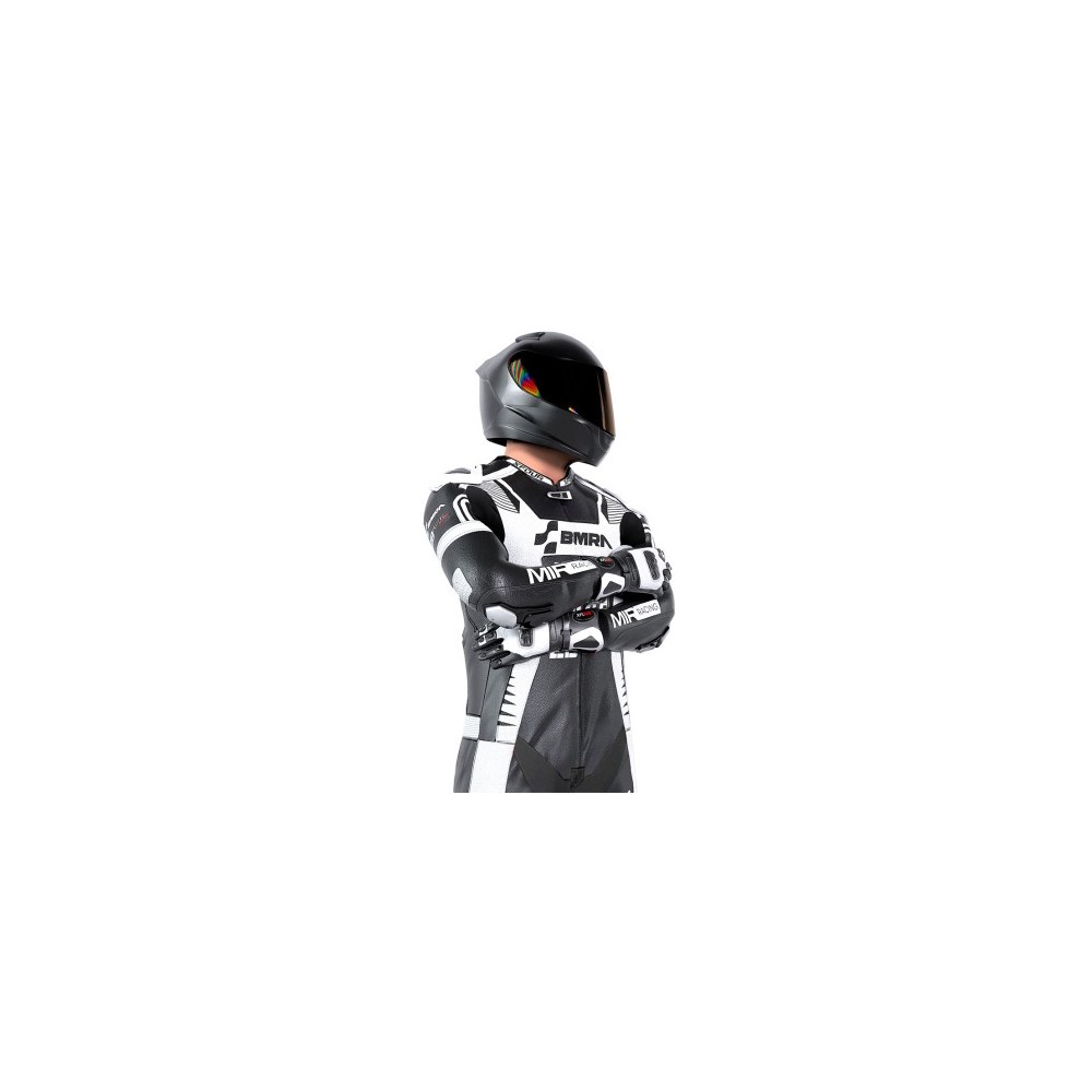 MONO XFOUR MODELO BMRA x MIR RACING ADULTO BLANCO Y NEGRO