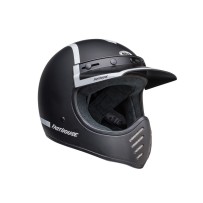 CASCO BELL MOTO-3 FASTHOUSE OLD ROAD NEGRO/BLANCO MATE/BRILLO