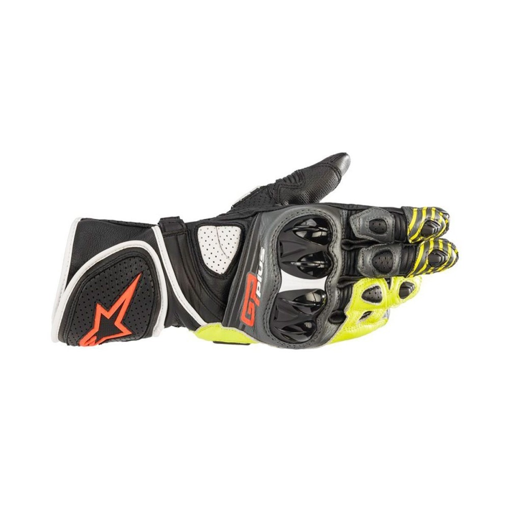 GUANTES GP PLUS R V2 ALPINESTARS GRIS / NEGRO / AMARILLO / ROJO