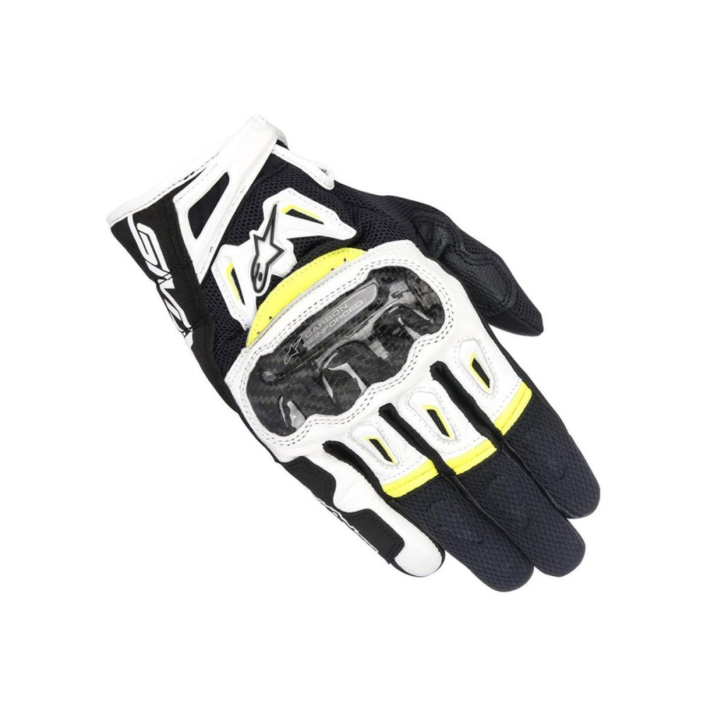 GUANTES SMX-2 AIR CARBON V2 ALPINESTARS NEGRO/BLANCO/AMARILLO GUANTES SMX-2 AIR CARBON V2 ALPINESTARS NEGRO/BLANCO/AMARILLO