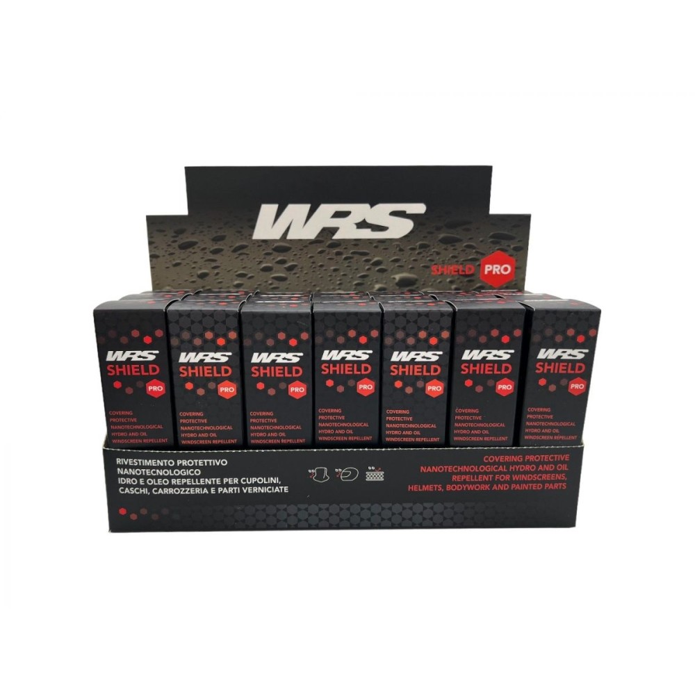 CAJA DISPLAY 21 PIEZAS WRS SHIELD 2.0 PROTECCIÓN NANOTECNOLOGICA PARA PANTALLAS Y VISORES