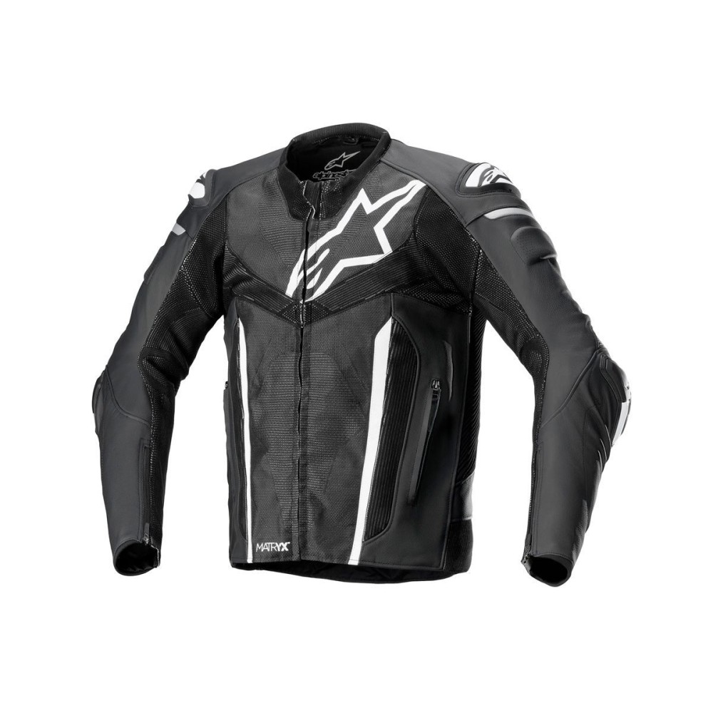 CHAQUETA DE PIEL ALPINESTARS FUSION NEGRO / BLANCO CHAQUETA DE PIEL ALPINESTARS FUSION NEGRO / BLANCO
