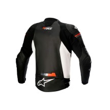 CHAQUETA DE PIEL ALPINESTARS GP FORCE NEGRO / BLANCO / ROJO FLUOR