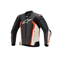 CHAQUETA DE CUERO ALPINESTARS MISSILE V2 NEGRO / BLANCO / ROJO