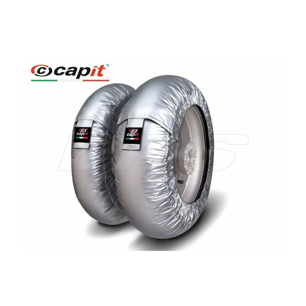 PAR DE CALENTADORES DE NEUMÁTICOS PLATA CAPIT MOTO MAXIMA PLUG TAMAÑO XL TOMA UE