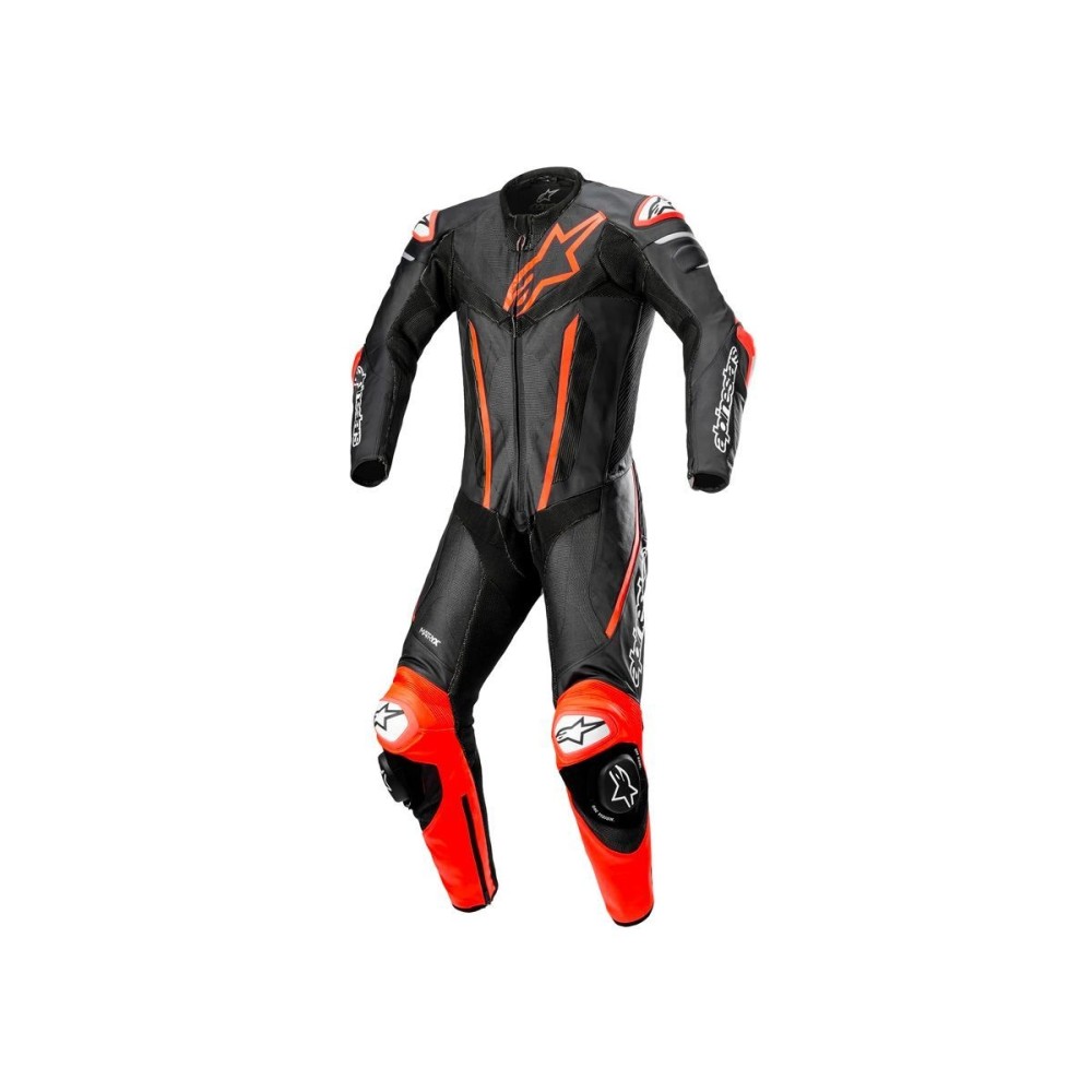 MONO DE PIEL ALPINESTARS FUSION RACING NEGRO / ROJO FLUO MONO DE PIEL ALPINESTARS FUSION RACING NEGRO / ROJO FLUO