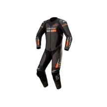 TRAJE DE CUERO GP FORCE CHASER ALPINESTARS RACING NEGRO / ROJO FLUO