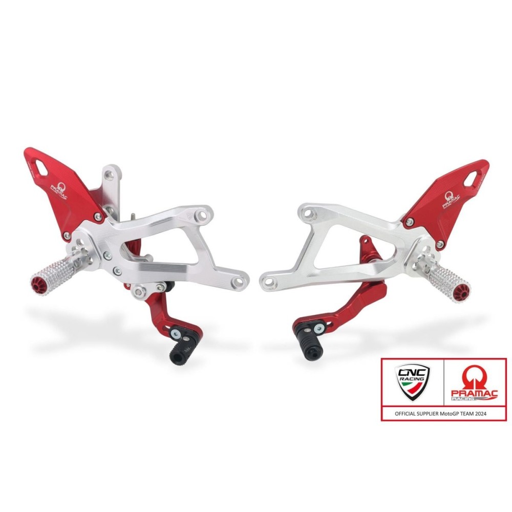 PLATAFORMAS DE CARRERAS CNC DE EDICIÓN LIMITADA PRAMAC AJUSTABLE DUCATI PANIGALE V4 / S 2025 PLATAFORMAS DE CARRERAS CNC DE EDICIÓN LIMITADA PRAMAC AJUSTABLE DUCATI PANIGALE V4 / S 2025
