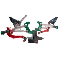 ESTRIBERAS TRASERAS AJUSTABLES BONAMICI TRICOLOR DUCATI PANIGALE V4 / S / R 2018-2023