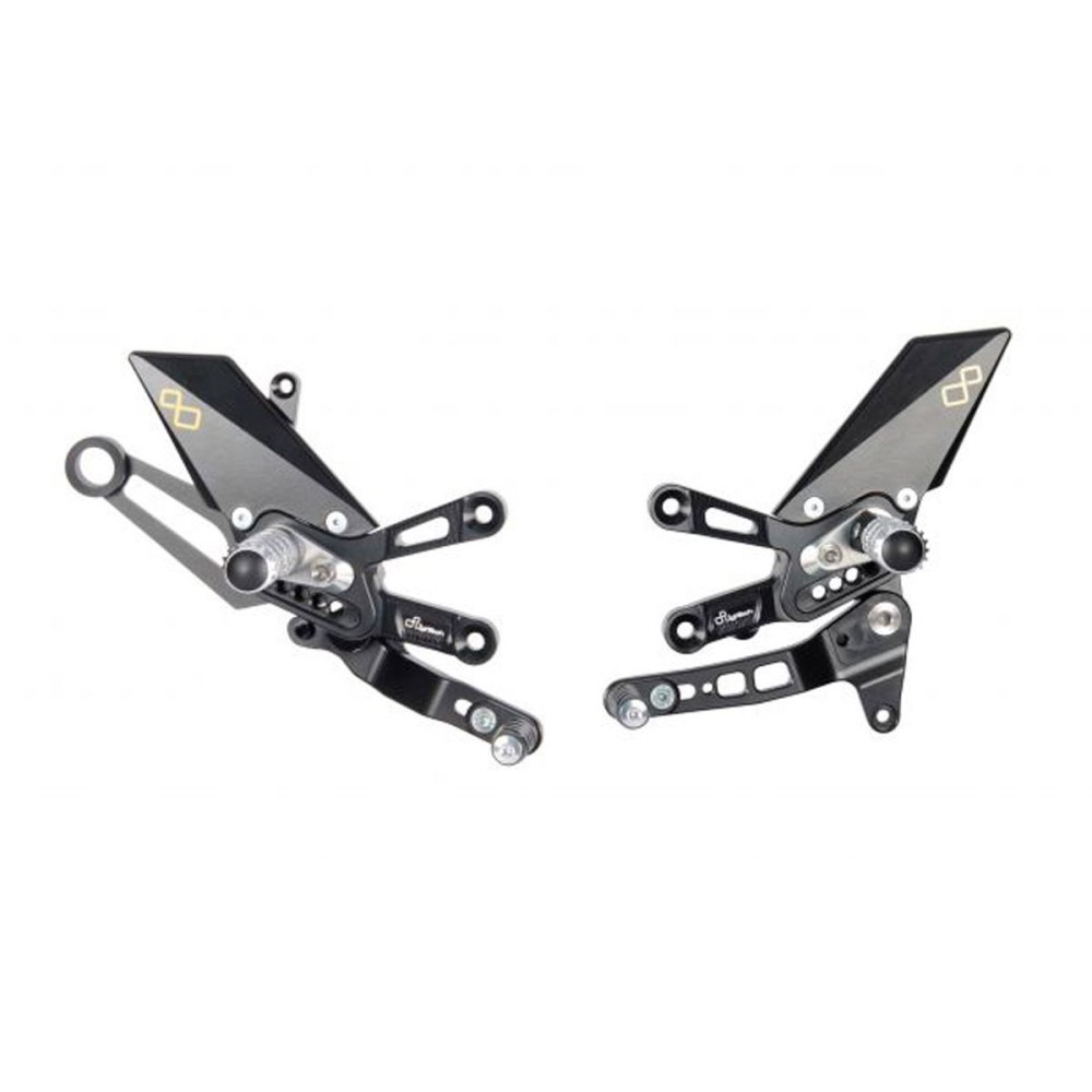 ESTRIBERAS AJUSTABLES CON ESTRIBERAS FIJAS LIGHTECH APRILIA RSV4 1100 R 2021-2023 ESTRIBERAS AJUSTABLES CON ESTRIBERAS FIJAS LIGHTECH APRILIA RSV4 1100 R 2021-2023