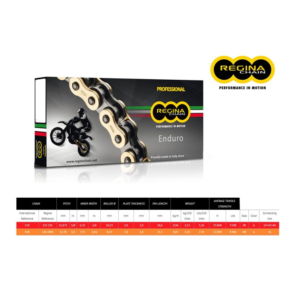 CADENA REGINA 126RHD PASO 428 CAGIVA ELEFANT 125 85-86