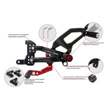 ESTRIBERAS DE CARRERA CNC AJUSTABLES DUCATI PANIGALE V4 / S / R 2018-2024