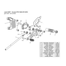ESTRIBERAS REDUCIDAS PLATA AJUSTABLES BONAMIC HONDA VTR 1000 SP1 / SP2 2000-2006