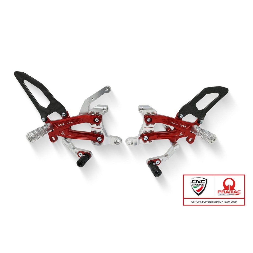 ESTRIBERAS AJUSTABLES CNC RACING CARBONO PRAMAC DUCATI STREETFIGHTER V4 / S 2020-2023 ESTRIBERAS AJUSTABLES CNC RACING CARBONO PRAMAC DUCATI STREETFIGHTER V4 / S 2020-2023