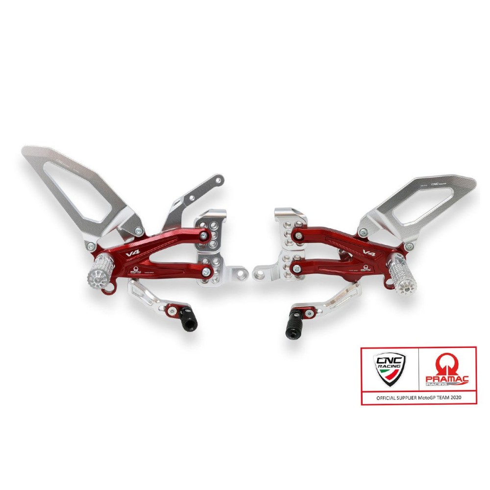 ESTRIBERAS AJUSTABLES CNC RACING PRAMAC DUCATI STREETFIGHTER V4 / S 2020-2023 ESTRIBERAS AJUSTABLES CNC RACING PRAMAC DUCATI STREETFIGHTER V4 / S 2020-2023