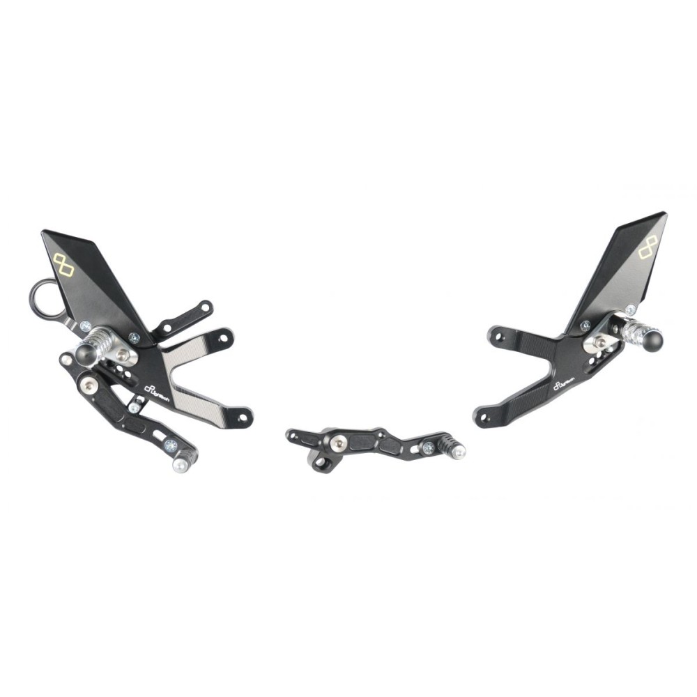ESTRIBERAS AJUSTABLES CON REPOSAPIES FIJOS LIGHTECH BMW HP4 2015-2018
