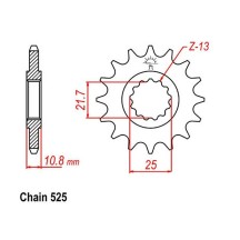 PIÑON JT 15 DIENTES PASO 525 ACOPLAMIENTO PEQUEÑO YAMAHA YZF-R6 600 2006-2017