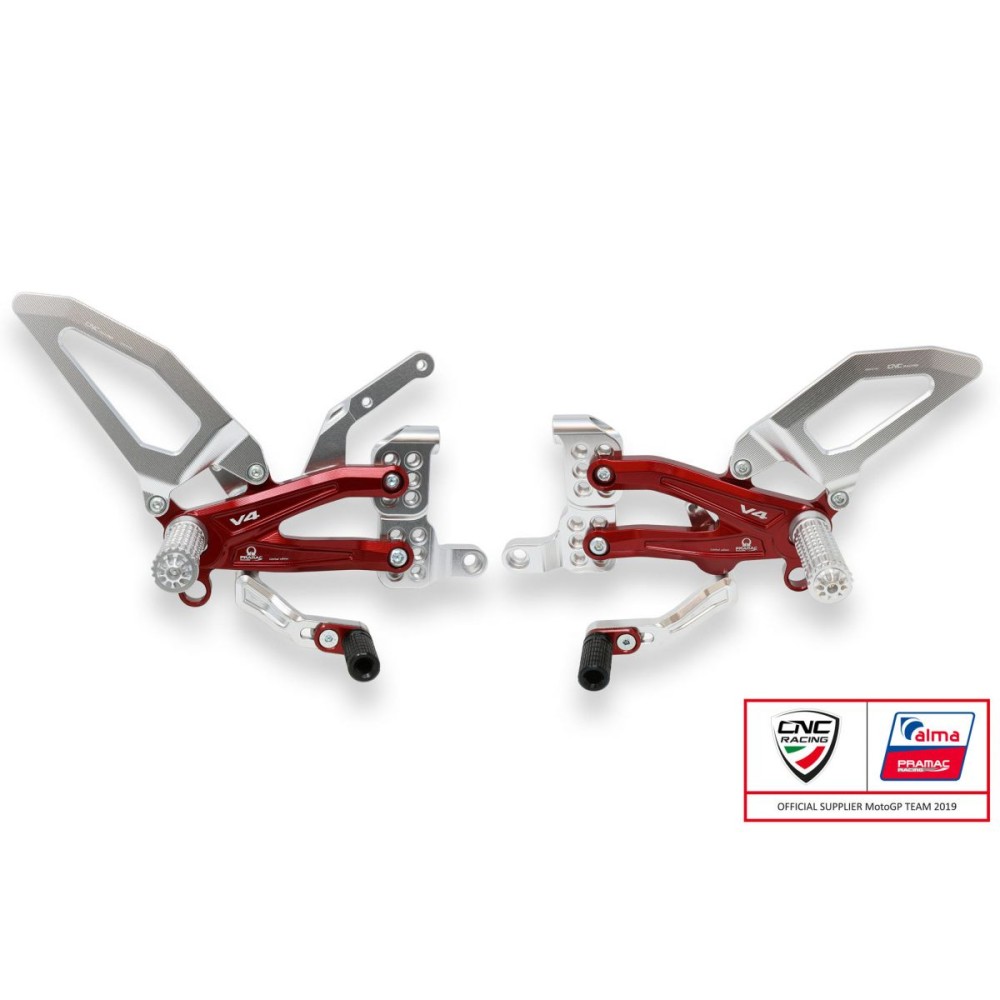 ESTRIBERAS AJUSTABLES SERIE V4, FÁCIL ESPECIAL PRAMAC CNC RACING DUCATI PANIGALE V4 / S / R 2018-2024 ESTRIBERAS AJUSTABLES SERIE V4, FÁCIL ESPECIAL PRAMAC CNC RACING DUCATI PANIGALE V4 / S / R 2018-2024